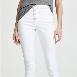 EUC 10-Inch Button High Waist Crop Skinny